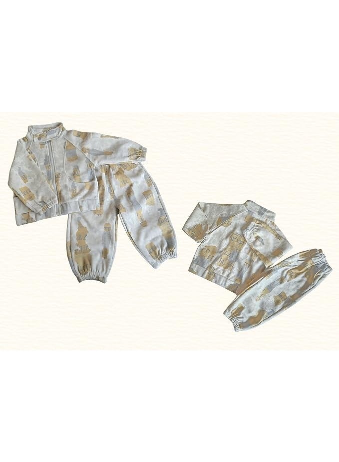 MINIIMODZ Baby Boys 2 Pcs Pants Set Cute Paper Print Casual Long Sleeve Sweatshirt with Co ord Pant, Best for Gifting - Image 2